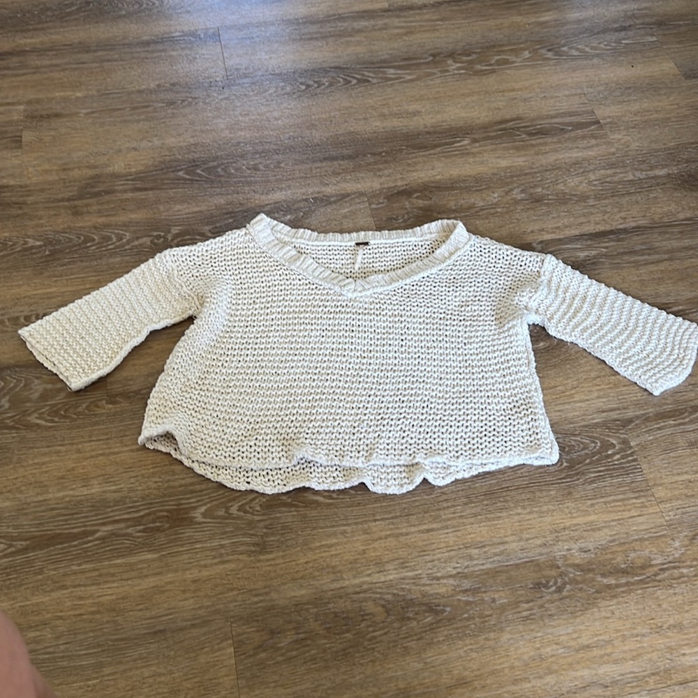 Free People Open Knit Crop sweater